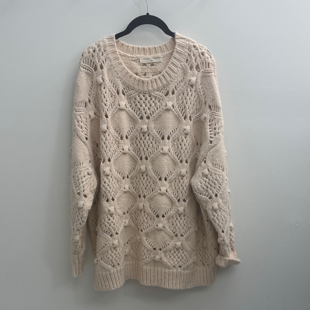 Cream Knit Sweater (Stitch and Feather)